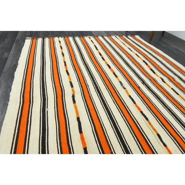 1970s Vintage Turkish Oushak Handmade Wool Cotton Beige Area Rug 158x215