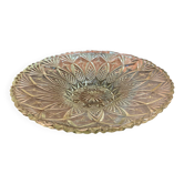 Coupe À Fruits Plat Ancien Verre Moulé & Taillé Vintage