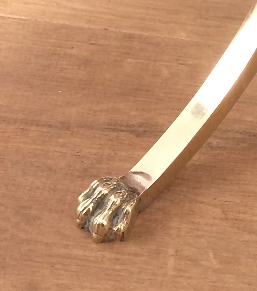 Neoclassical magazine rack in mahogany and brass