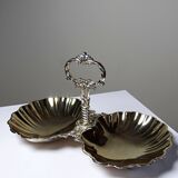 Vintage 50-70 light gold metal double shell server