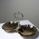 Vintage 50-70 light gold metal double shell server