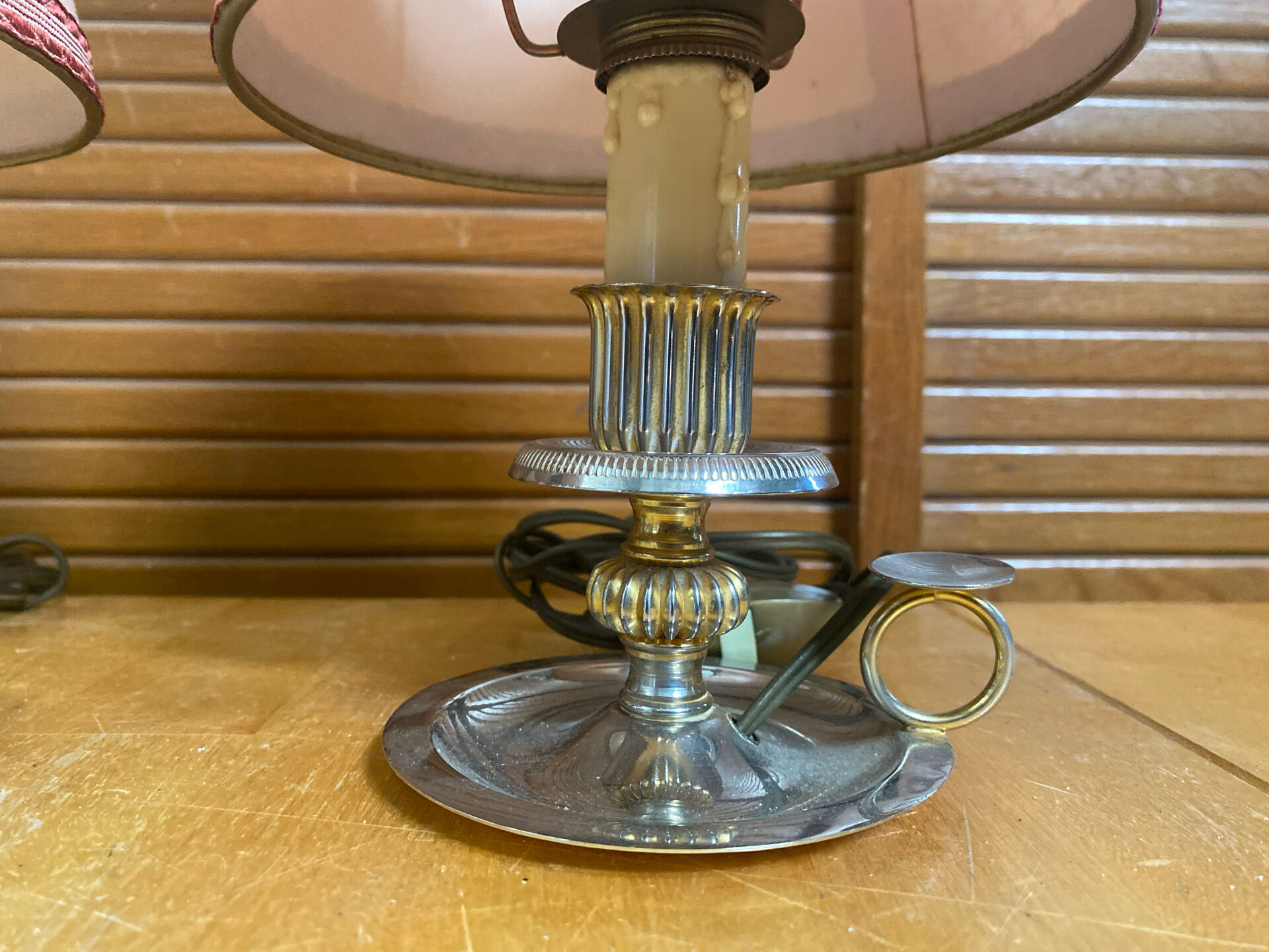 Pair of Vintage Brass Cave Rat Bedside Lamps France