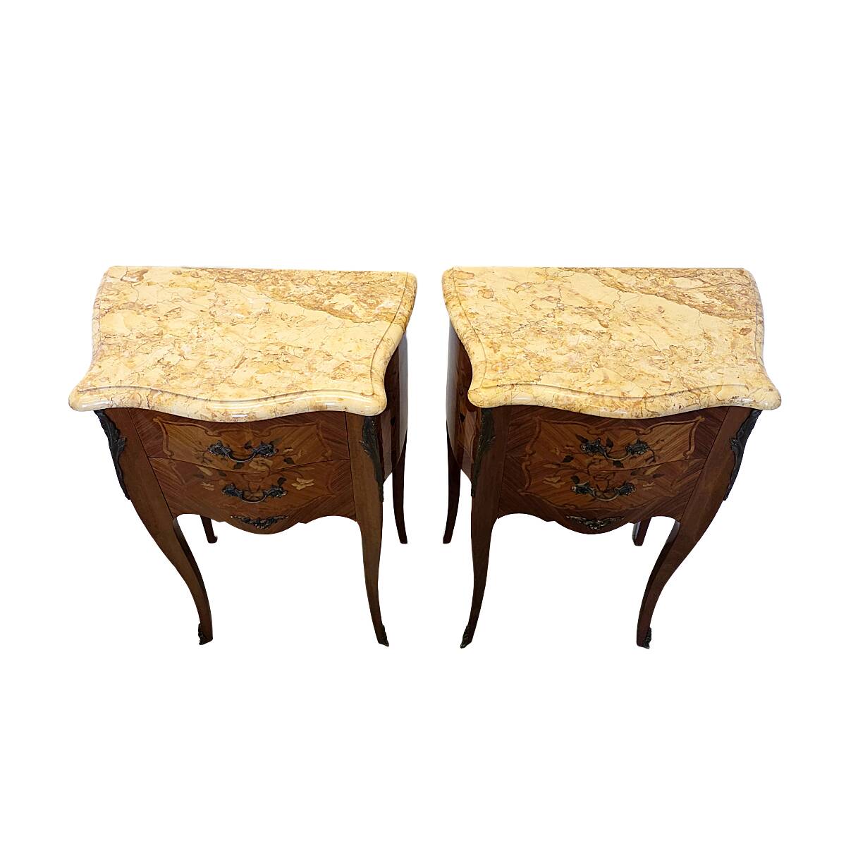 Tables de chevet de style Louis XV, années 1970