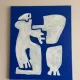 Canvas painting "Happy men" off-white