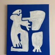 Peinture sur toile "Happy men" off-white