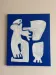 Canvas painting "Happy men" off-white