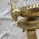 Old bronze oil lamp religious symbol Christ