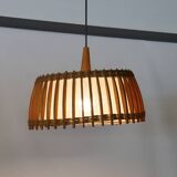 Plafonnier design en teck, années 60-70