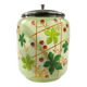Art Nouveau tea container, frosted glass, silver-plated brass, Sweden, 1960s