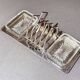 Art Deco Silver Plated Toast Rack, Matching Hammered Tray Crystal Butter Dishes