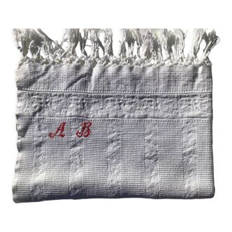 Monogram towel AB honeycomb cotton fringed old