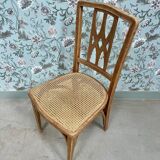 Art Nouveau chair in wood and canework