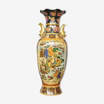 Vase en céramique royale chinoise Satsuma décoré à la main, 1960