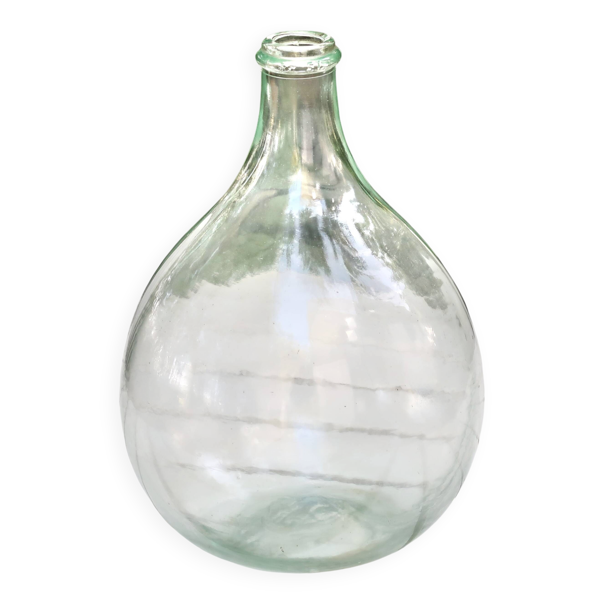 Small transparent glass demijohn 5L, 1950s