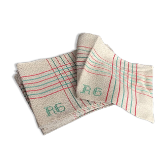 Basque Country cotton damask fabric napkins