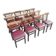 Lot de 12 chaises bistrot TON en bois et skaï rouge vintage.