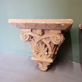 Early 20th Century French Plaster Wall Consoles In A Church Architectural Style