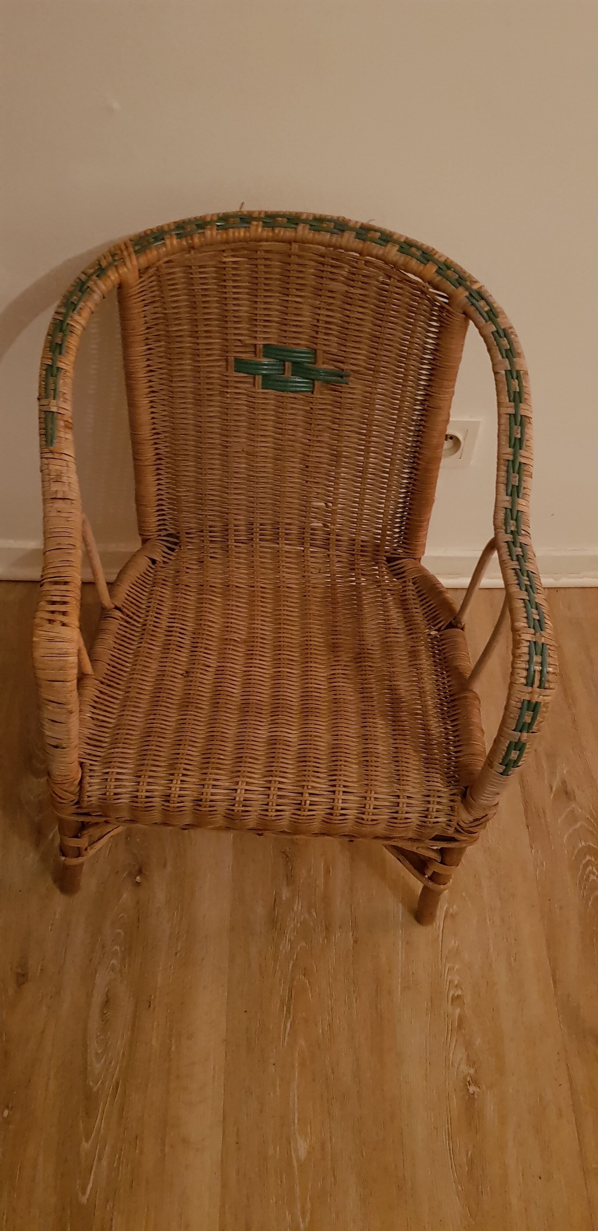 60s children's rattan armchair