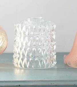 Retro transparent glass lampshade from the 60s