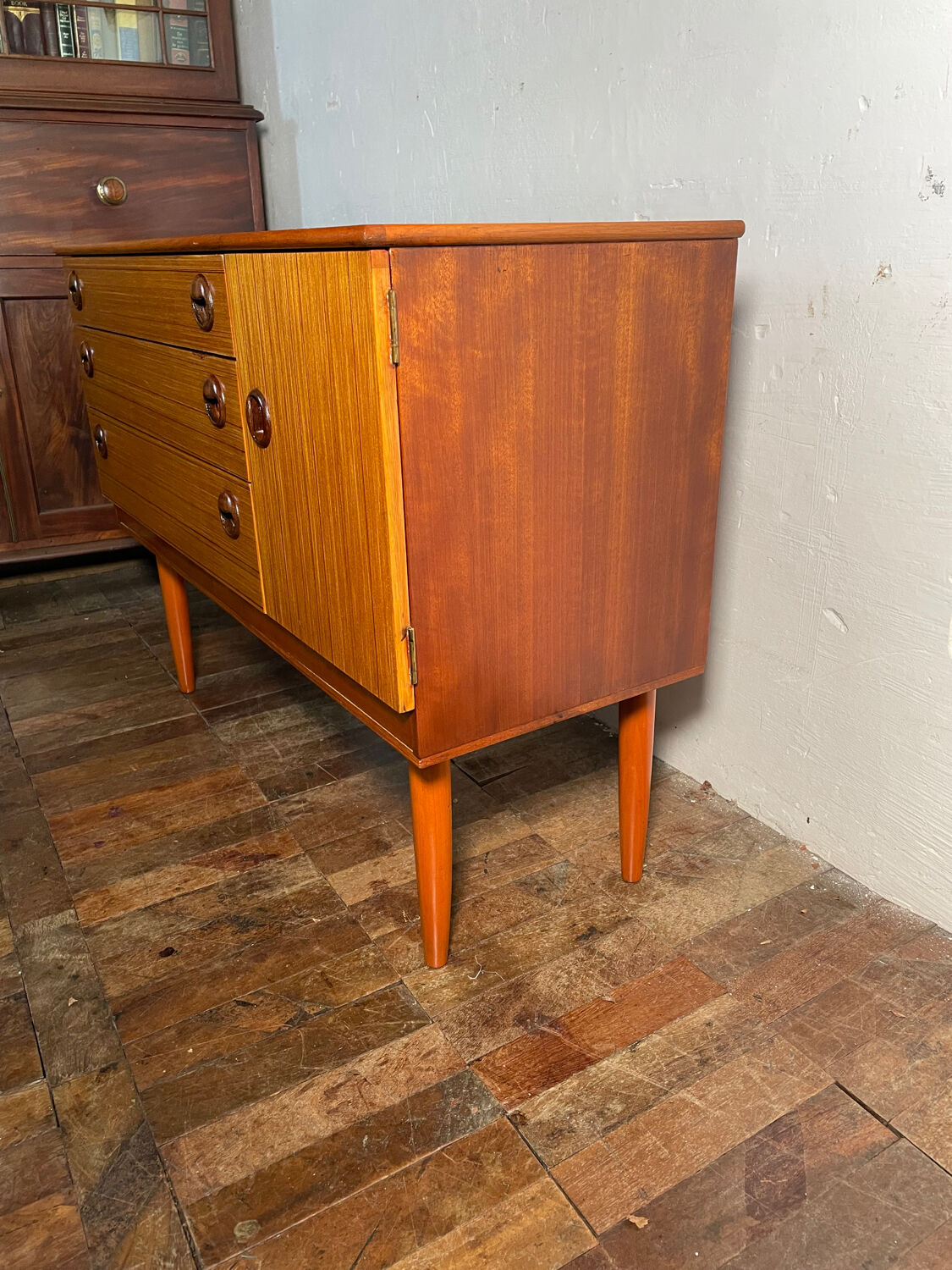 Mid century retro vintage sideboard teak by schreiber 1960