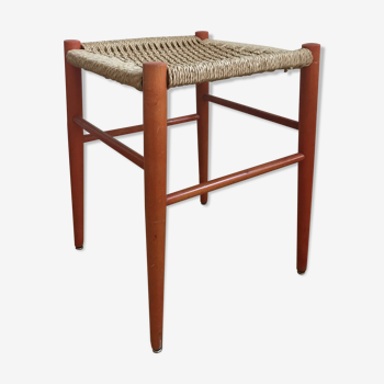 Tabouret scandinave, bois et corde