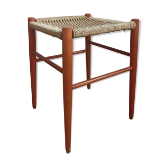 Tabouret scandinave, bois et corde