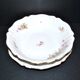 Vintage floral porcelain salad bowl with gilding + matching round plate