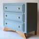 Commode vintage en chêne massif, pieds moustache