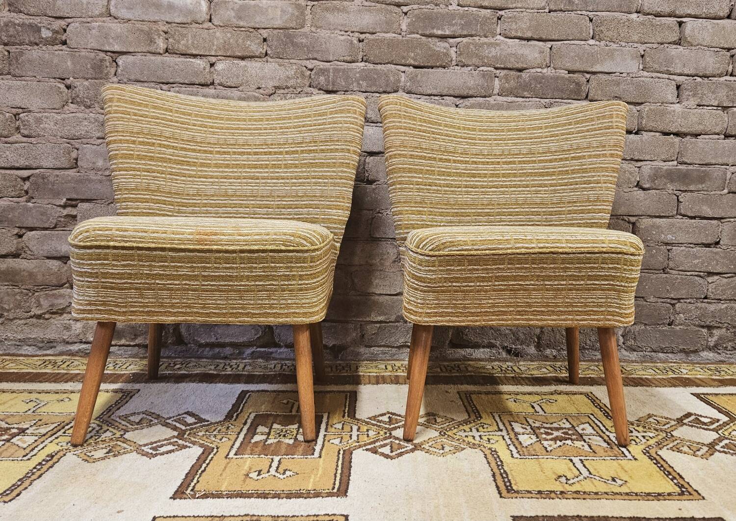 Pair of vintage 1960s cocktail armchairs