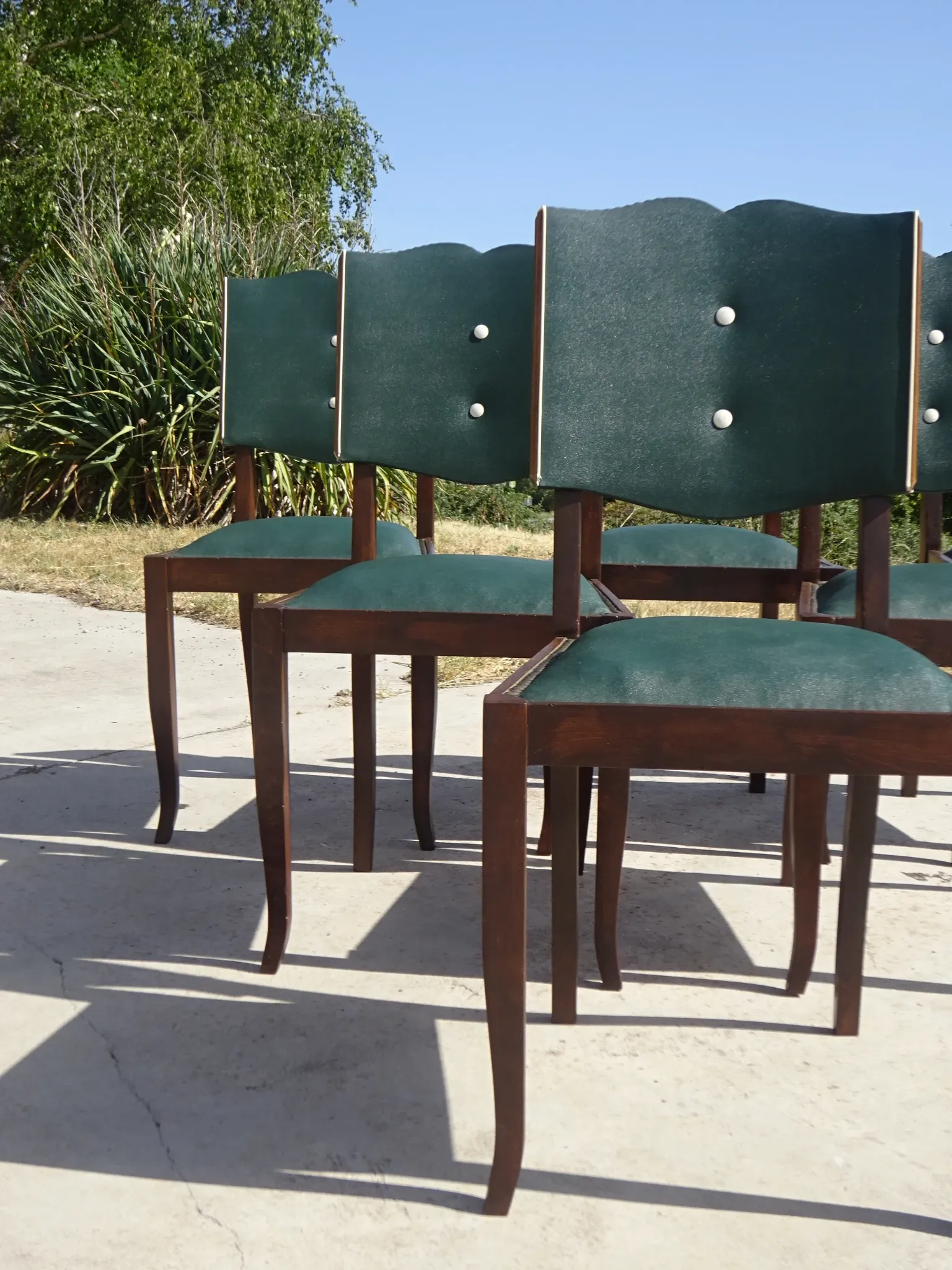 Chaises Art Déco restaurées, lot de 6