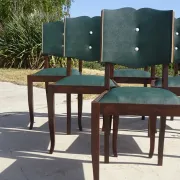 Chaises Art Déco restaurées, lot de 6