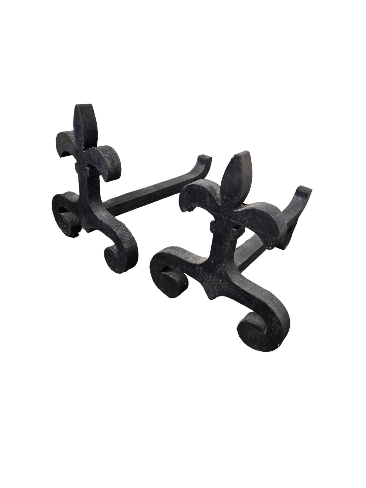 Pair of wrought iron andirons