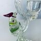 Glass bird candle holder