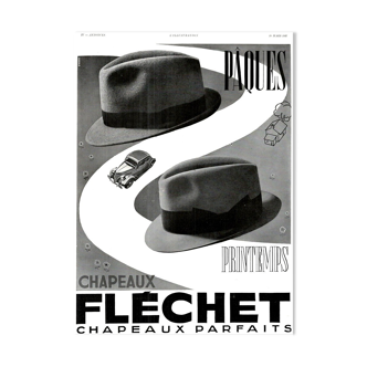 Vintage poster 30s Chapeau Fléchet