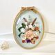 Cadre verre bombé fleurs en tissu