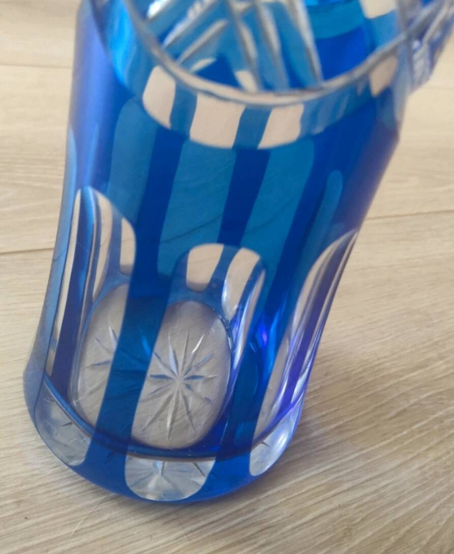 Large cobalt blue Bohemian vase -