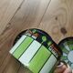 Antique cup and two saucers – Art Deco geometric design