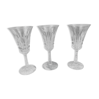 Set of 3 diamond point cut crystal flutes