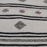 Black and purple white carpet woven by hand in pure wool