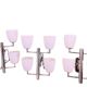 Fontana Arte, Set of 3 4-Light Wall Lamps, White Murano Glass, Italy