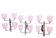 Fontana Arte, Set of 3 4-Light Wall Lamps, White Murano Glass, Italy