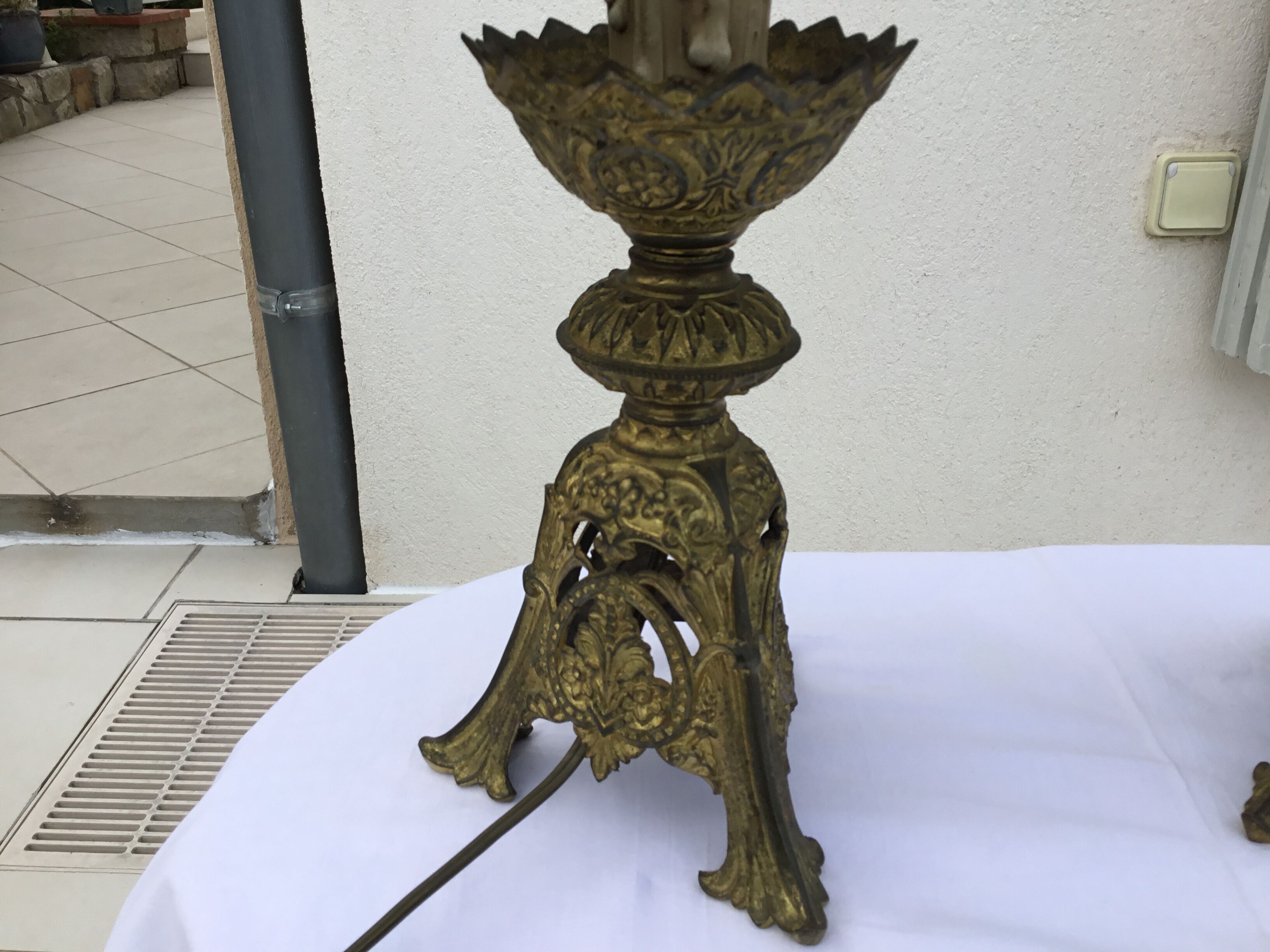 Vintage bronze table lamps