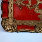 Top in florentine painted wooden gilded and red