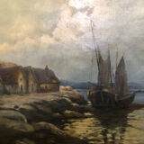 Painting XXth signed and dated 47