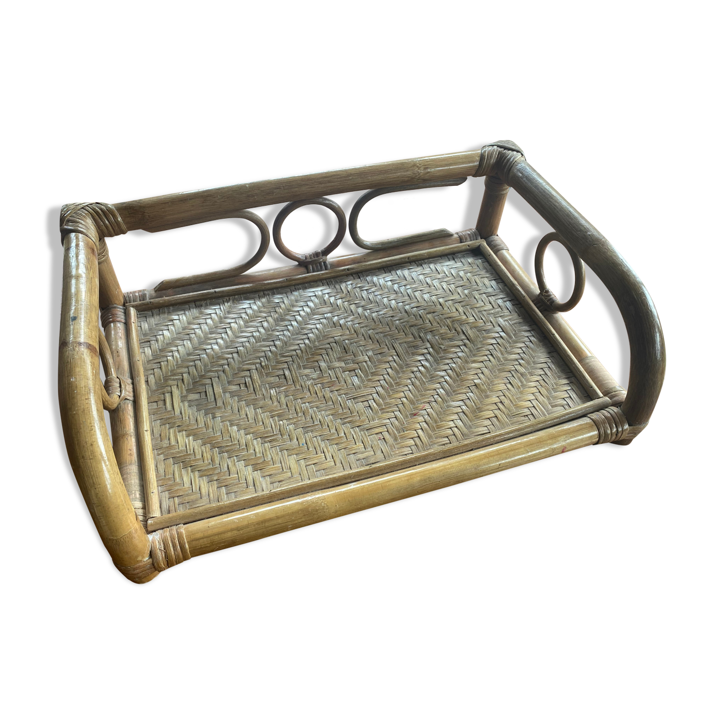 Rattan wall shelf 60s