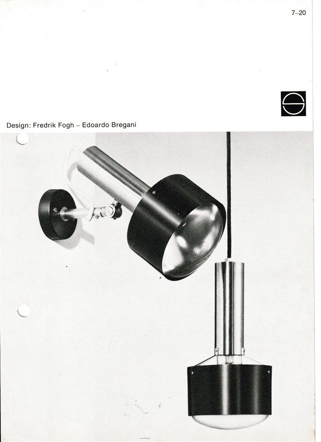 Mid-century wall spot lamp by Fredrik Fogh & Edoardo Bregani for Nordisk Solar Compagni / 1960s / 1970s