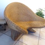 Fauteuil lotus en osier