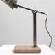 Art Deco Industrial metal and travertine Desk Lamp, Belgium 1930s
