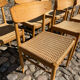 8 dining chairs in oak  w/ paper cord