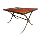 Ceramic coffee table Vallauris orange